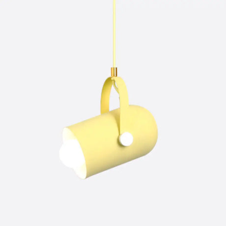 1-Head Metal Pendant Spotlight With Adjustable Handle - Commercial Macaron Lighting Yellow