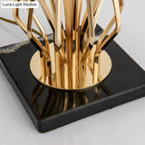 1-Light Black/White Task Table Lamp With Geometric Base For Bedroom