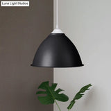 1-Light Industrial Dome Pendant Light In Frosted Green/Yellow For Dining Room - Aluminum Ceiling