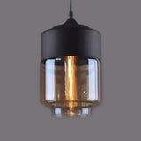 1 Light Pendant Lighting Retro Industrial Style Glass Ceiling Lights For Restaurant Amber / Lantern