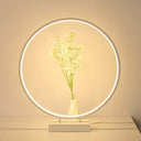 10 12 16 Dia Ring Desk Lamp - Simplicity Acrylic Led Light Black/White Warm/White White / Warm