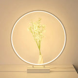 10 12 16 Dia Ring Desk Lamp - Simplicity Acrylic Led Light Black/White Warm/White White / Warm