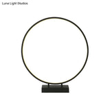 10 12 16 Dia Ring Desk Lamp - Simplicity Acrylic Led Light Black/White Warm/White
