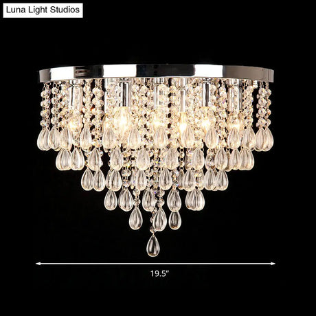 10’/12’ Crystal Flush Mount Lighting With Circle Shade - Vintage Multi - Head Ceiling Fixture