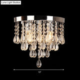 10’/12’ Crystal Flush Mount Lighting With Circle Shade - Vintage Multi - Head Ceiling Fixture