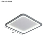 10’/14.5’/19’ Modern Style Grey Square Box Flush Light Acrylic Led Ceiling Lamp – Warm/White