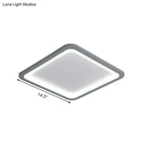 10’/14.5’/19’ Modern Style Grey Square Box Flush Light Acrylic Led Ceiling Lamp – Warm/White