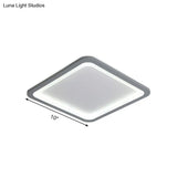 10’/14.5’/19’ Modern Style Grey Square Box Flush Light Acrylic Led Ceiling Lamp – Warm/White