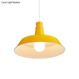 10’/14’ Vintage Barn Pendant Lamp In Black/White/Red - Ceiling Fixture For Dining Room