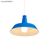 10’/14’ Vintage Barn Pendant Lamp In Black/White/Red - Ceiling Fixture For Dining Room