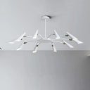 10-Head Metallic Chandelier Ceiling Lamp: Contemporary Black/White Light White