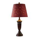 Burgundy Swirl Pattern Fabric Night Lamp - Rural Tapered Table Stand Light For Living Room