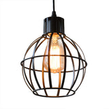 Industrial Metal Ball Cage Shade Pendant Light With Black Finish - Perfect For Restaurants