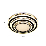 Clear Glass Stainless Steel Flushmount Led Ceiling Light