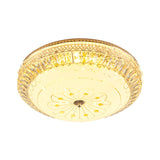 Modern Gold Round Led Crystal Ceiling Light - Bedroom Flushmount Lighting