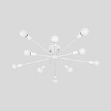 Nordic Metal Sputnik Flush Mount Ceiling Light - 5/10 Lights White/Black Bedroom Semi
