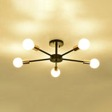Nordic Metal Sputnik Flush Mount Ceiling Light - 5/10 Lights White/Black Bedroom Semi 5 / Black B