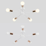 Nordic Metal Sputnik Flush Mount Ceiling Light - 5/10 Lights White/Black Bedroom Semi