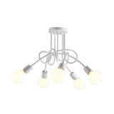 Contemporary Ceiling Light Fixture For Living Room - Spacious Semi Flush Mount With Stylish Metal