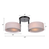 Semi Flush Ceiling Light Fixture - Stunning Drum Acrylic Shade 1/2/3 Lights Modern Silver Design For