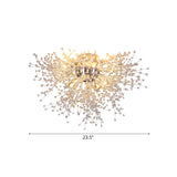 Sleek Silver Firework Semi Mount Lighting - Modern 22/23.5 W 8/12/16 Lights Metal Ceiling With