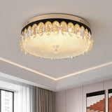 Minimalist Led Crystal Flush Mount Ceiling Light For Bedroom