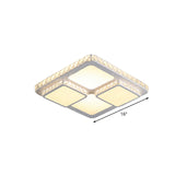 Modern Crystal Block Led White Ceiling Lamp - Splicing Square Flush Light Fixture