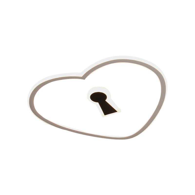Minimalist Loving Heart Ultrathin Led Ceiling Light - Pink/White