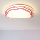 Cartoon Led Flush Mount Ceiling Light For Kids Bedrooms - Available In Pink White And Blue