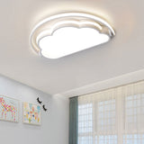 Cartoon Led Flush Mount Ceiling Light For Kids Bedrooms - Available In Pink White And Blue