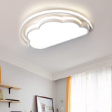 Cartoon Led Flush Mount Ceiling Light For Kids Bedrooms - Available In Pink White And Blue
