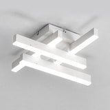 Dining Room Flush Mount Light With Crossed Line Acrylic Shade 4/6 Lights Warm/White White Ceiling