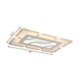 Simplicity Acrylic Led Flush Mount Ceiling Light - Rectangular Wide In White With Warm/White Options