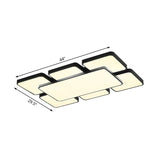 Modernist Style Flush Mount Lamp: Acrylic Shade Ceiling Light Black/White 20.5’/24.5’ 5/7 Lights