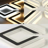 Modern Diamond Pattern Flushmount Light With Acrylic Led - Warm/White Glow Ideal For Living Room