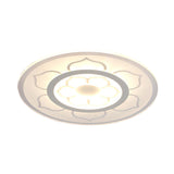 Modern Acrylic Lotus Flush Mount Lamp - Led Ceiling Light (8/16.5/20.5) In Warm Or White