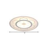 Modern Acrylic Lotus Flush Mount Lamp - Led Ceiling Light (8/16.5/20.5) In Warm Or White