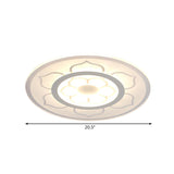 Modern Acrylic Lotus Flush Mount Lamp - Led Ceiling Light (8/16.5/20.5) In Warm Or White
