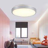 Modern Led Flush Mount Ceiling Light In Silver With Acrylic Shade Available 3 Sizes And Warm/White