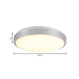 Modern Led Flush Mount Ceiling Light In Silver With Acrylic Shade Available 3 Sizes And Warm/White