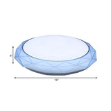 Nordic Diamond Flush Ceiling Light With Led 16/19.5 Diameter In White/Pink/Blue Shades
