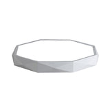 Modern Octagon Metal Led Flush Mount Lamp - 16/19.5/23.5 Wide White Perfect For Living Room