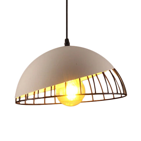 12’/14’ Retro Style Hanging Pendant Light With Metal Bowl Design - Black/Gray Finish For Dining
