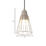 Gold Adjustable Nordic Pendant Light With Caged Design