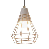 Gold Adjustable Nordic Pendant Light With Caged Design
