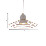 Gold Adjustable Nordic Pendant Light With Caged Design