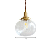 Brass Suspension Light - Modern Melon Shape Pendant Lamp For Corridor