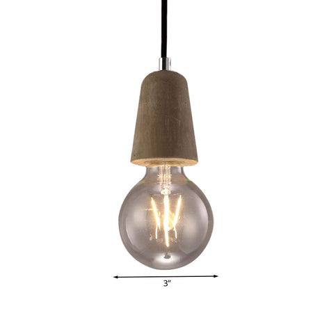 Minimalist Cement Hanging Pendant Light With Open Bulb - Ideal For Cafe And Restaurant