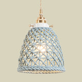 Modern Ceramic Dome Basket Pendant Light With Single Bulb - Perfect For Galleries And More