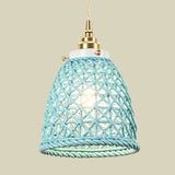 Modern Ceramic Dome Basket Pendant Light With Single Bulb - Perfect For Galleries And More